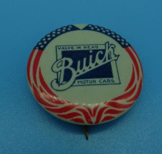 Vintage Buick Pinback Button Valve In Head Motor Cars