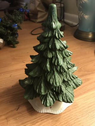 Vintage Plain Ceramic Christmas Tree 11 " Tall No Lights