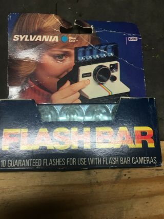 Sylvania Blue Dot Flashbar " Flash 600 " Gte 10 Flashes For Polaroid 600 Cameras