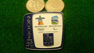 Paralympic Olympic 2010 Games Lapel Pin Clutch 2009 Royal Bank 1 Year To Go 1