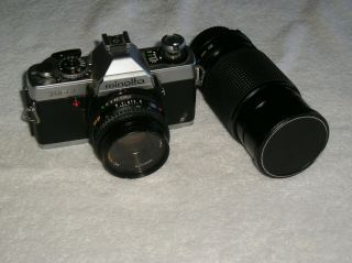 Minolta Xg 1 Slr 35mm Film Camera W/ 2 Lenses