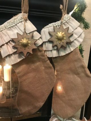 Christmas Holiday Stockings,  Vintage,  Shabby Chic,  Coastal Christmas