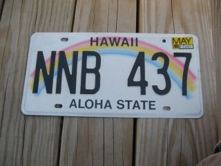 2005 05 Hawaii Hi License Plate Rainbow Graphic Nnb 437