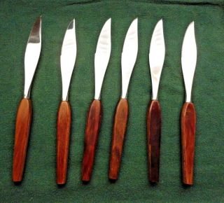 6 Vintage Fleetwood Designer Stainless Dinner Knives