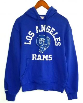 Mitchell Ness Mens M Med Los Angeles La Rams Pullover Hoodie Nfl Throwback Logo