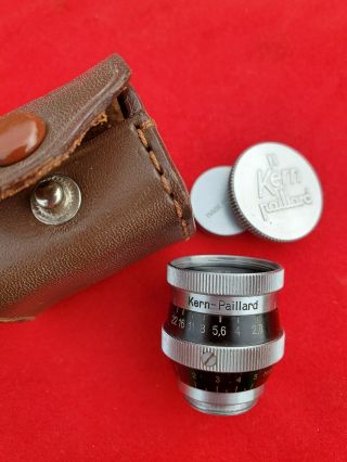 Vintage Kern - Paillard Yvar 1:2.  8 12.  5mm Ar Lens W/caps & Case