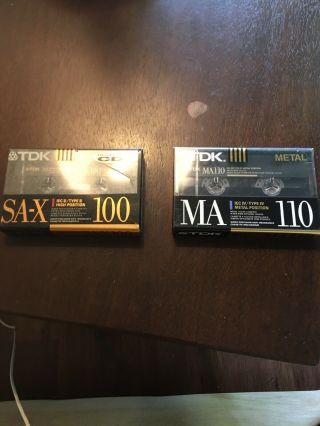 Ma Tdk Blank Metal 110 Cassette Tape/ Tdk Sa - X100 Blank Metal Cassette Tape Vtg