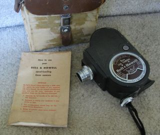 Vintage Bell & Howell 8mm 134 Movie Camera And Leather Case