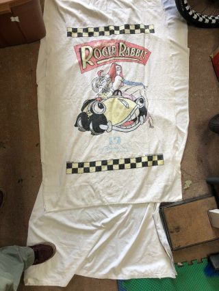 Disney Who Framed Roger Rabbit Benny Jessica Beach Towel Vintage 53 " X 28 "