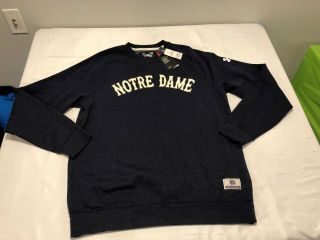 Nwt $79.  99 Under Armour Cg Mens Notre Dame Crewneck Sweatshirt Navy Size Large