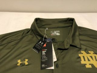 NWT $74.  99 Under Armour HG Mens Notre Dame Shamrock Series Polo Green Size 4XL 2