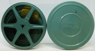 Vintage 8mm Film Metal Green Reel 300ft With Barr 