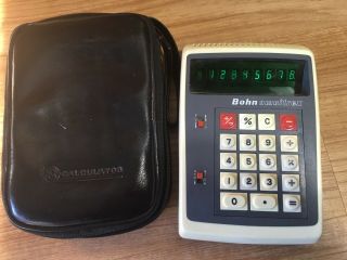 Bohn Omnitrex Vintage Calculator Rex - Rotary Sr1 W/ Case Green
