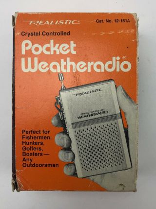 Vintage Realistic 12 - 151a Pocket Weather Radio Crystal Controlled National
