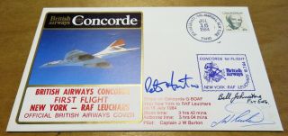 Concorde G - Boaf 1984 Flown Cover Signed By Burton,  Horton & Johnstone Leuchars