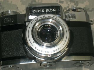 ZEISS IKON Contaflex s - matic 35mm Film Camera 50mm f2.  8 Tessar Lens w/Case 2