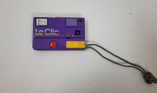 Vintage Le Clic Disc Camera Retro Vintage 80s Disc Purple With Strap Colorful