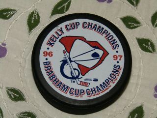 South Carolina Stingrays 1996 97 Echl Brabham Cup Champions Official Game Puck