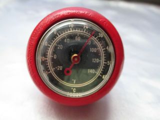 Vintage Red Wood/ Thermometer Shift Knob Fits Harley - Indian - Jeep - Chevy - Plymouth