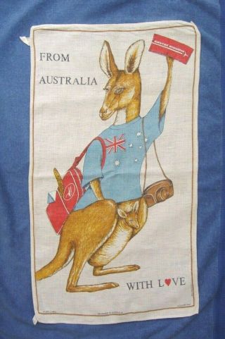 Qantas Airways Vintage Tea Towel Linen