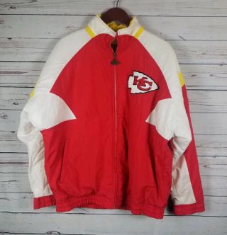 Vintage Apex One Nfl Kansas City Chiefs Coat Red Yellow White Large