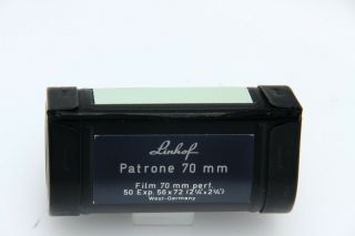 Linhof Patrone 70mm Film Cassette Perf 50 Exp 56x72mm 2 1/4x2 3/4 " 383088 9 90