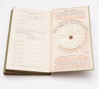 ,  Wellcome,  Photographic Exposure Calculator And Diary 1936