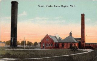 Eaton Rapids Mi 1907 - 14 View Of The Water Vintage Michigan Gem,  567