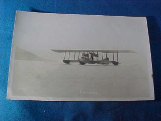 Early 20thc Glenn Curtiss,  Flying Boat Bi Plane America Real Photo Postcard 11