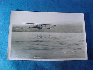 Early 20thc Glenn Curtiss,  Flying Boat Bi Plane America Real Photo Postcard 10