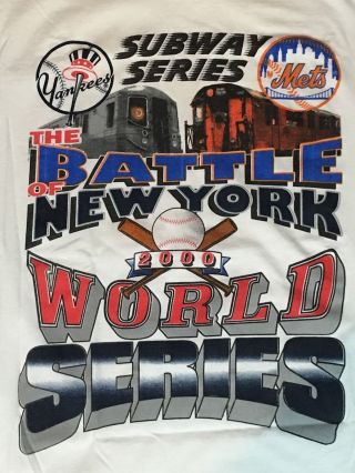 Vintage Subway Series 2000 World Series York Mets Yankees Tshirt Lg - Jerzees