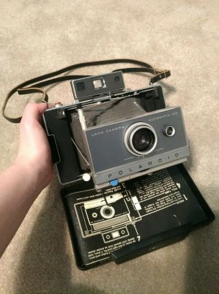 Vintage Polaroid Automatic 100 Land Camera W/leather Strap