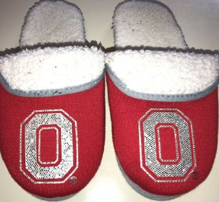 Women’s Ohio State Buckeyes Osu Slip - On Slippers Size Small 5 - 6 Bling “o” Guc