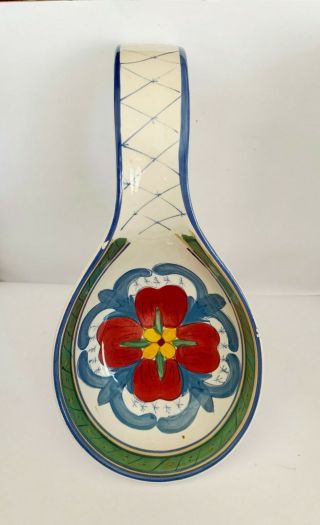 Vintage Hd Designs Painted Floral Large Spoon Rest
