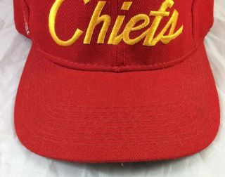 Vintage 90’s KANSAS CITY CHIEFS KC Snapback Sports Specialties Script Hat Cap 2