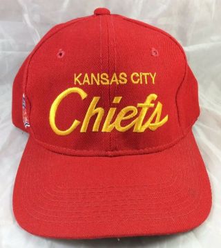 Vintage 90’s KANSAS CITY CHIEFS KC Snapback Sports Specialties Script Hat Cap 3