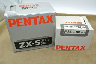 Vintage Pentax Zx - 5 Slr Camera 35 - 80mm 1:4 - 5.  6 Lens 35mm Body And Lens