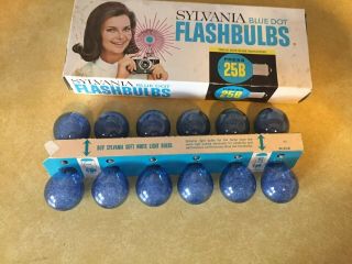 Vintage Sylvania Blue Dot Flash Bulbs Press 25b Set Of 12