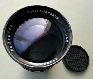 Vintage SLR Camera lens M42 Photax - paragon 1:3.  5 f=200mm 3