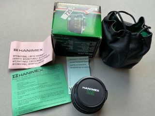 Vintage Slr Camera Lens Hanimex F2 - 8 28mm Pentax K Wide Angle Boxed