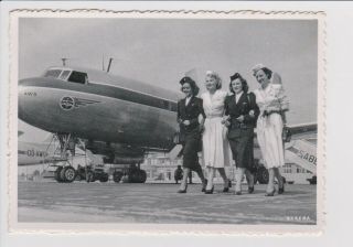 Vintage Rppc Sabena Belgian World Airlines Convair 240 With Stewardess