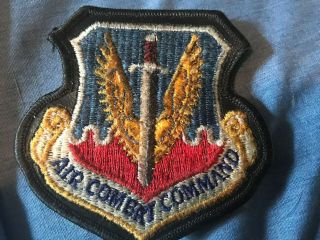 Vintage Usaf Air Combat Command Full Color Patch 4 " Flight Suit Hook & Loop Back