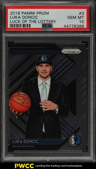 2018 Panini Prizm Luck Of The Lottery Luka Doncic Rookie Rc 3 Psa 10 Gem (pwcc)