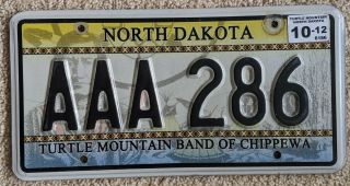 North Dakota Turtle Mountain Band Chippewa Indian Tribal License Plate Aaa 286
