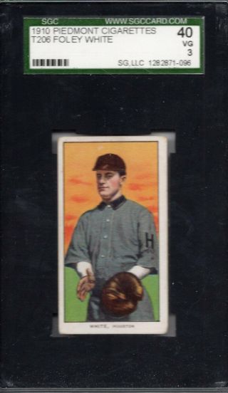 1909 - 11 T206 Foley White - Piedmont 350 - Sgc 40/3 - Southern Leagues