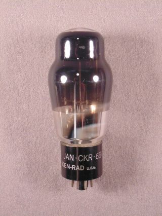 1 6b4g Jan - Ckr Ken - Rad Black Glass Hifi Radio Amp Vacuum Tube Code C5