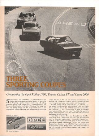 Vintage 1971 3 Car Test - Ta22 Toyota Celica,  Ford Capri & Opel Rallye
