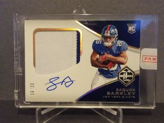 2018 Panini Limited Rookie Patch Autographs Variation Gold Saquon Barkley 16/20