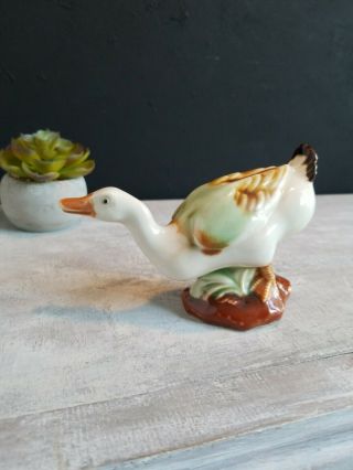 Vintage Small Chinese Porcelain Peking Duck Figurine,  Nicely Hand Painted Glaze 2