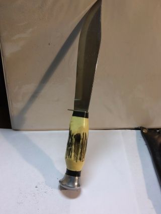 Vintage hunting Bowie knife with leather sheath 2